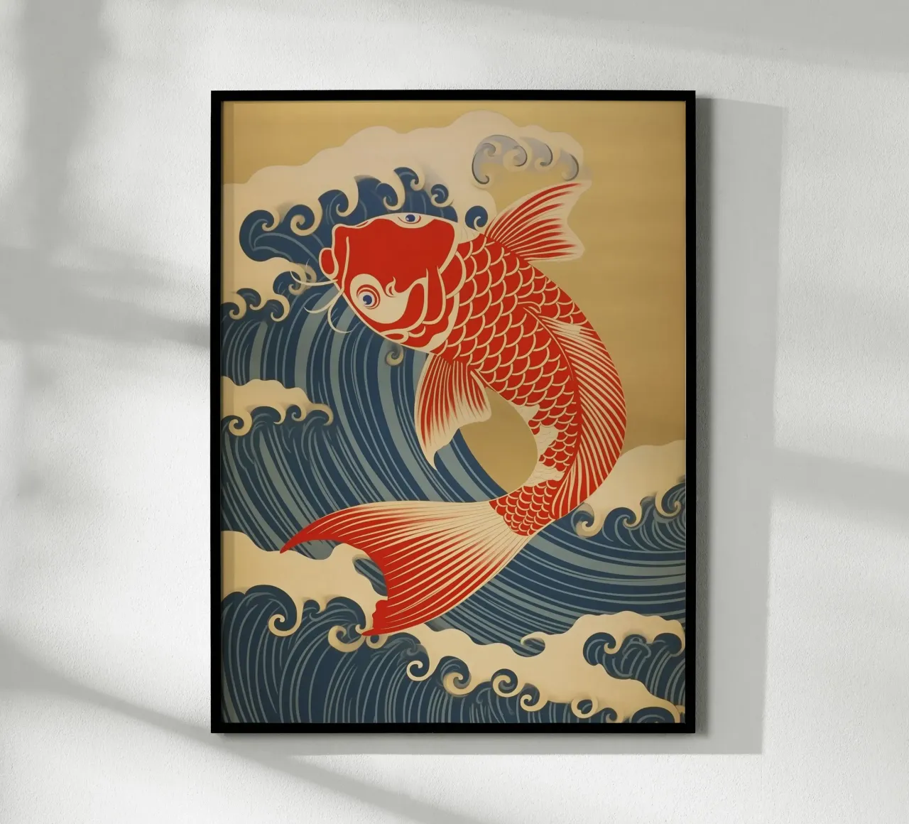 Carpa koi giapponese rossa e oro | stile giapponese carta hahnemühle da Autofocus