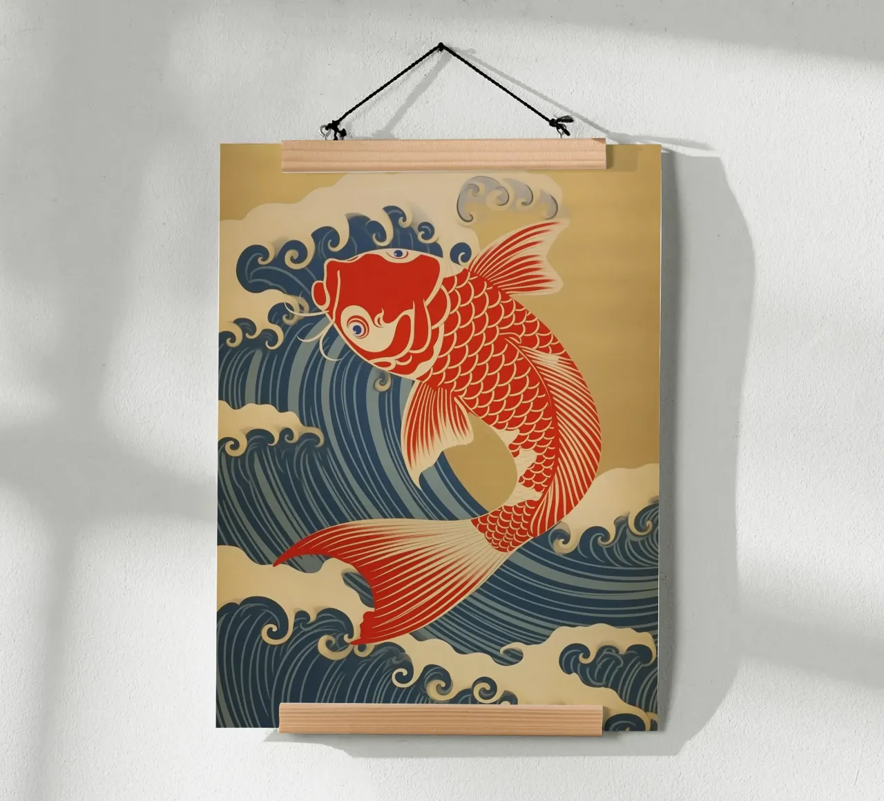 Carpa koi giapponese rossa e oro | stile giapponese carta hahnemühle da Autofocus