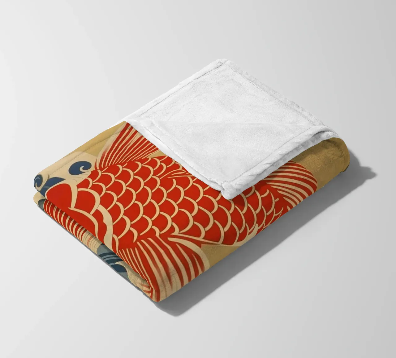 Carpa koi giapponese rossa e oro | stile giapponese coperta in pile da Autofocus