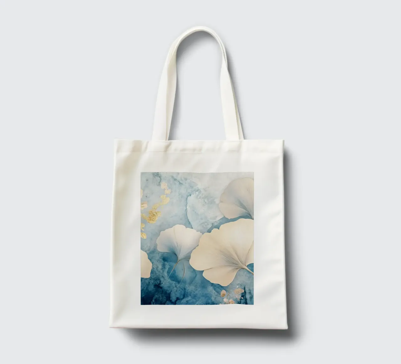 Ginko in blu e beige borsa in juta da Art-Nouveau-Dsg