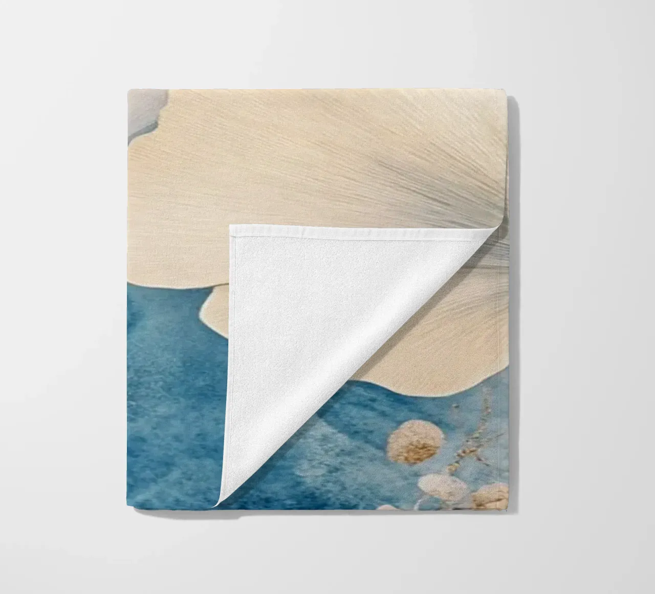 Ginko in blu e beige telo mare da Art-Nouveau-Dsg