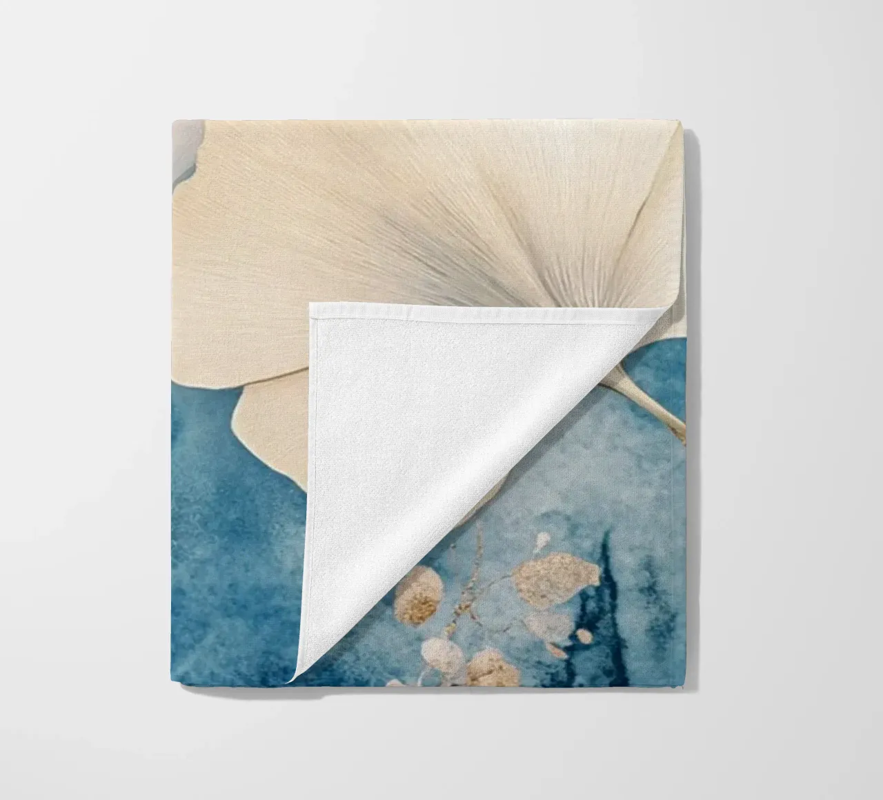 Ginko in blu e beige telo mare da Art-Nouveau-Dsg