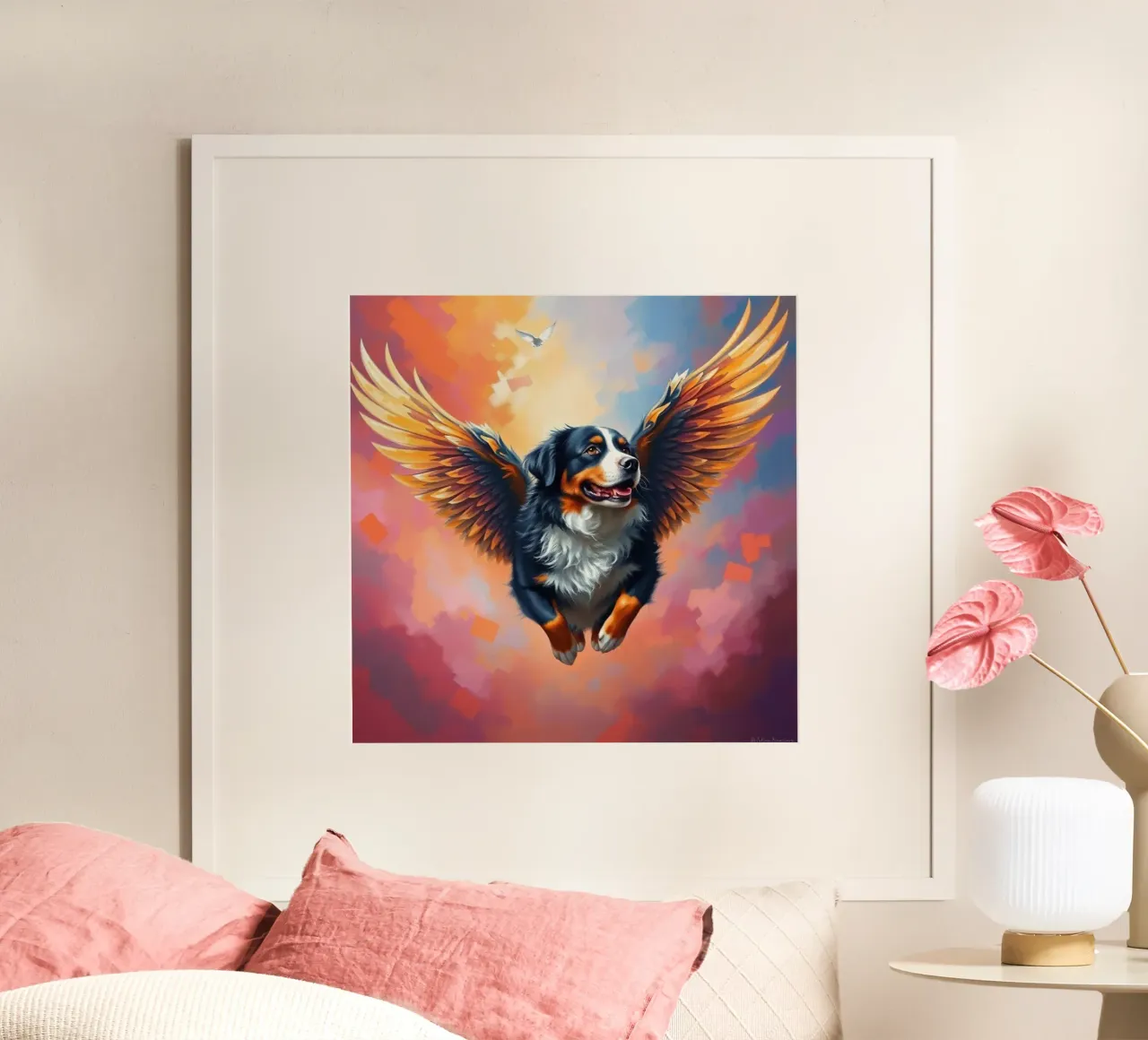 Un angelo del cielo #28 poster con telaio in legno da Yumis.Beargang.and.Me