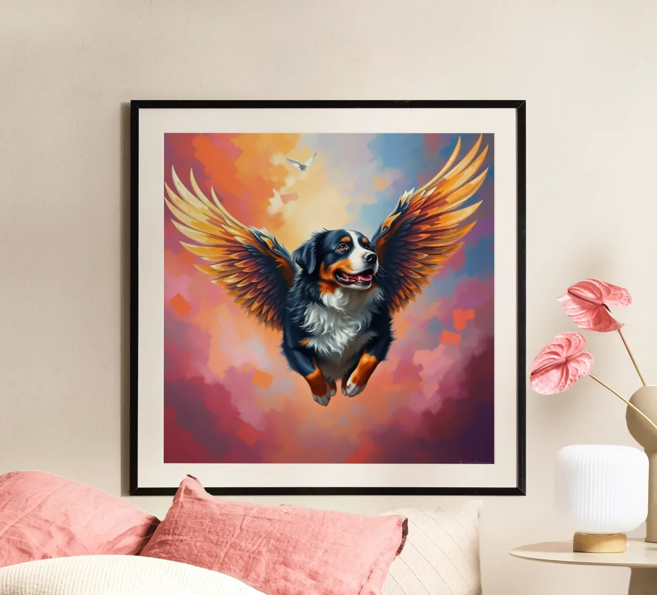 Un angelo del cielo #28 poster con telaio in legno da Yumis.Beargang.and.Me