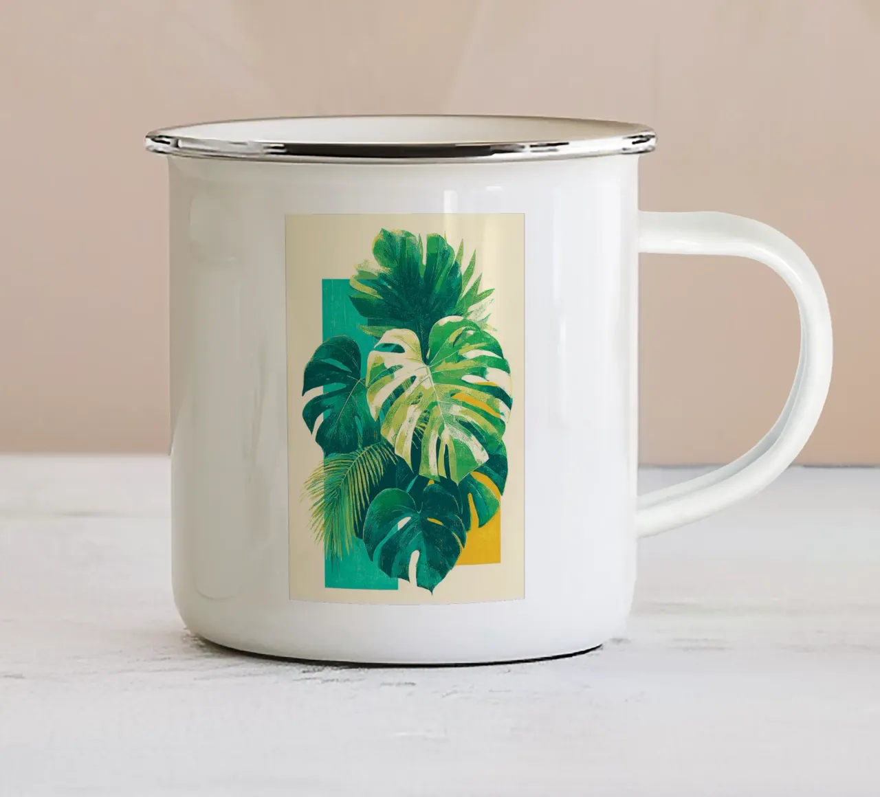 Leaves Tropical E tazza in smalto da Mateo