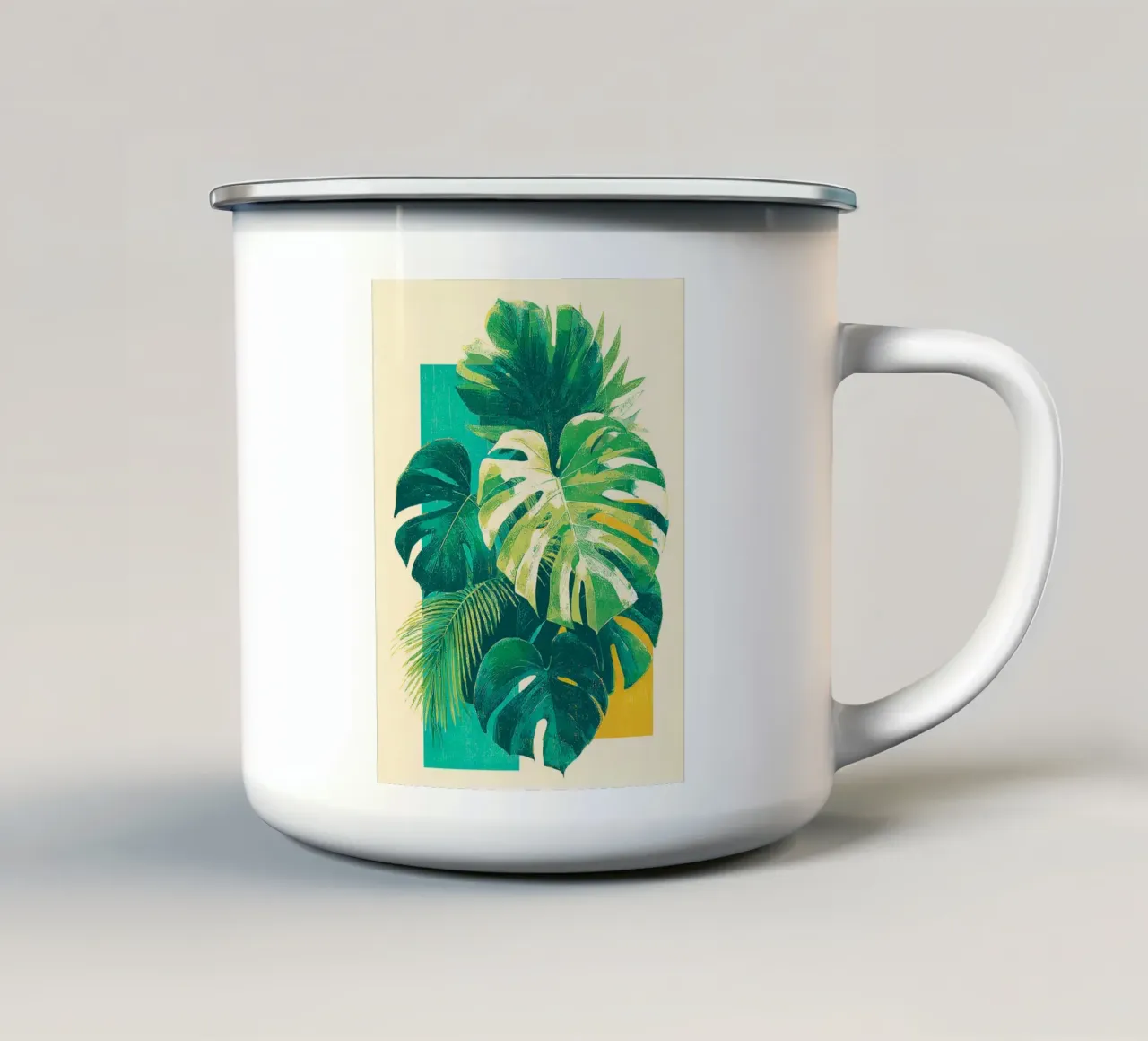 Leaves Tropical E tazza in smalto da Mateo