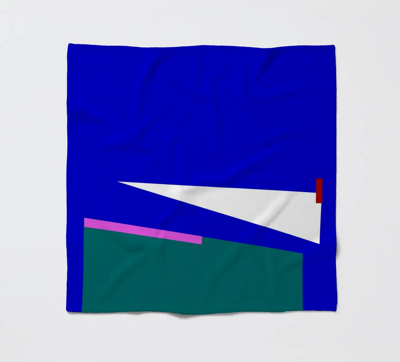 Composizione geometrica astratta blu, verde e rosa coperta in pile da Artbyvo