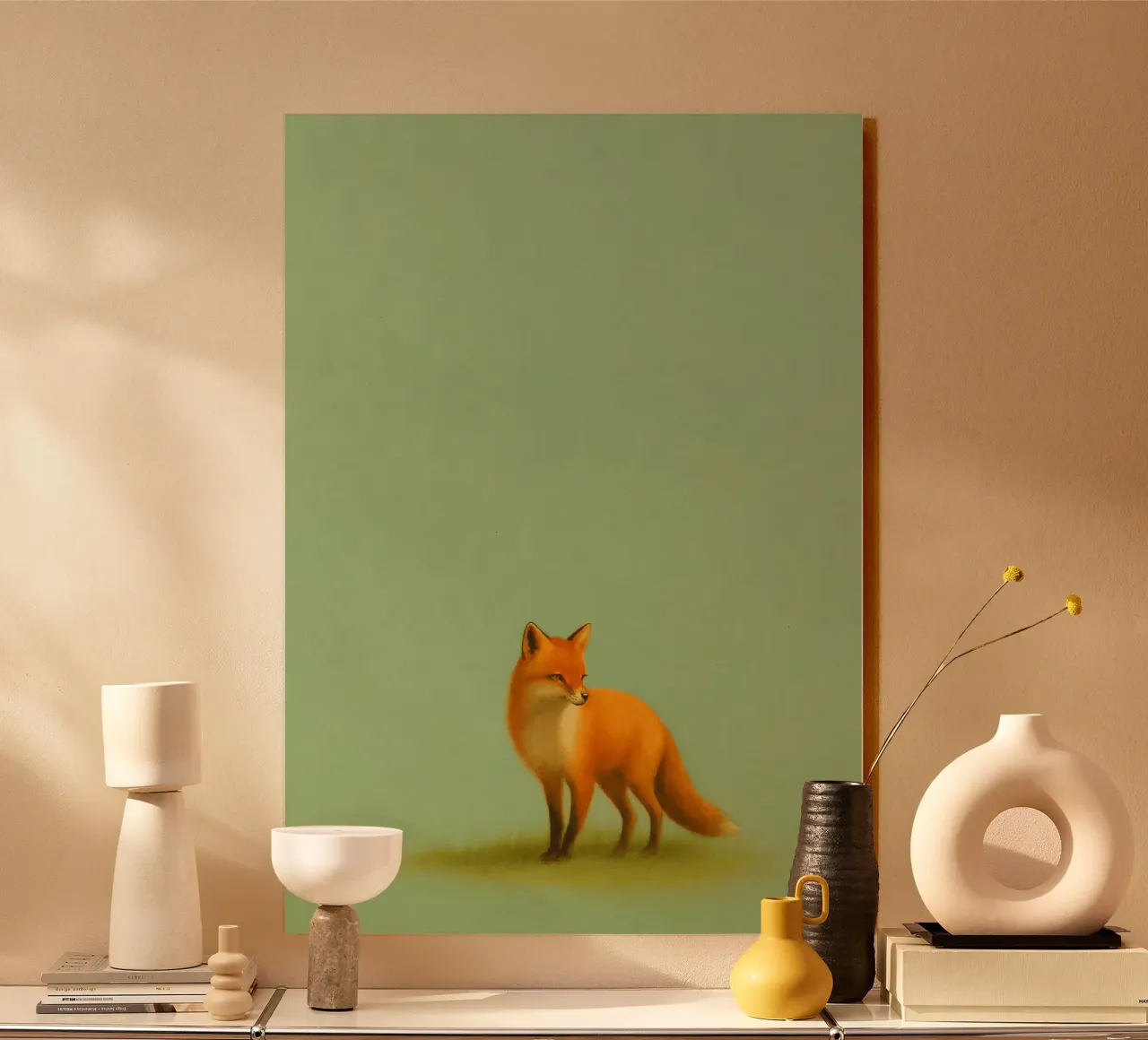 Serene Fox Illustration alluminio dibond da Mosaic Dialogue
