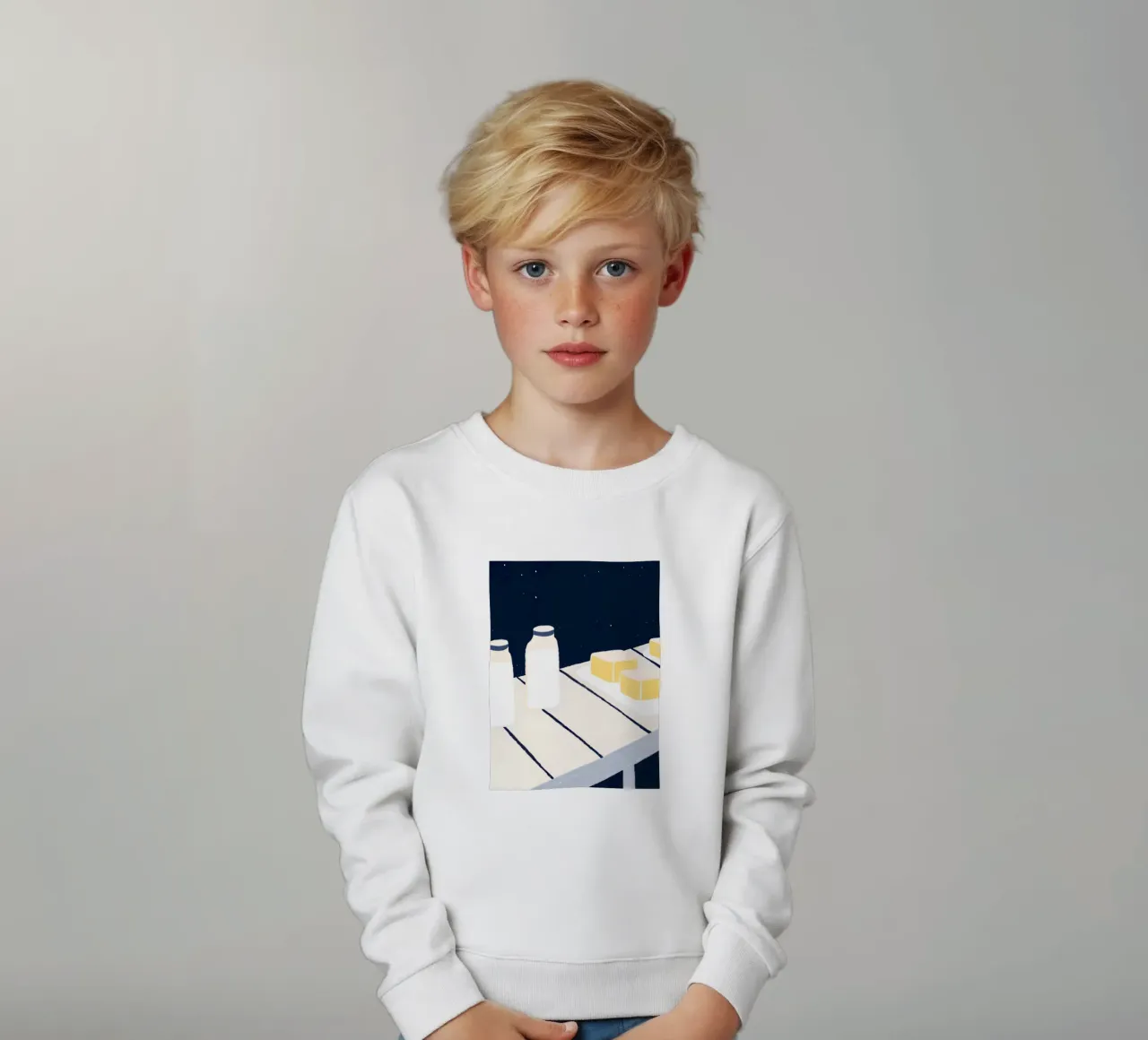 Latte bianco felpa bambino da PERSONAL TOUCH