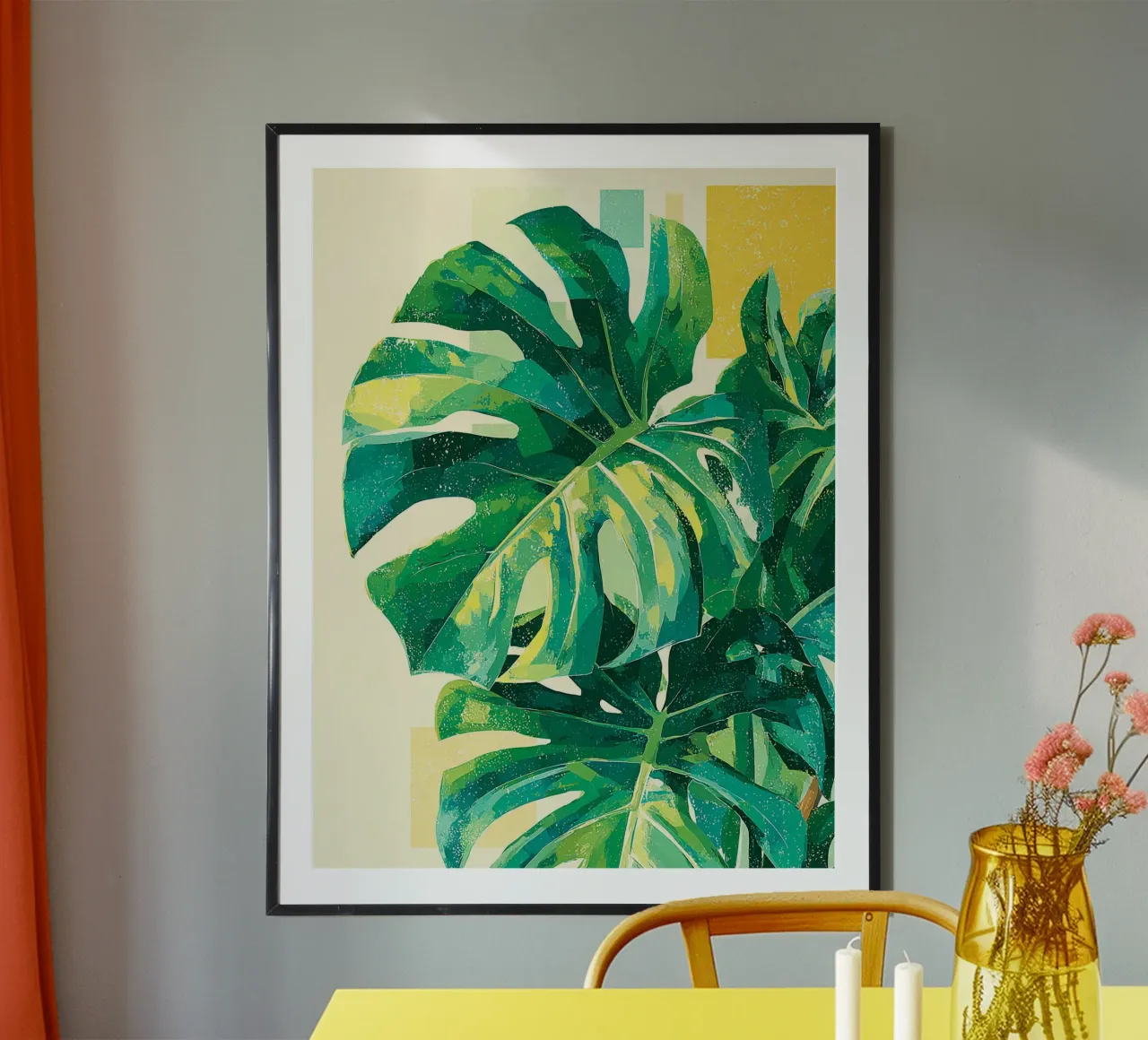 Leaves Tropical F poster con telaio in plastica da Mateo