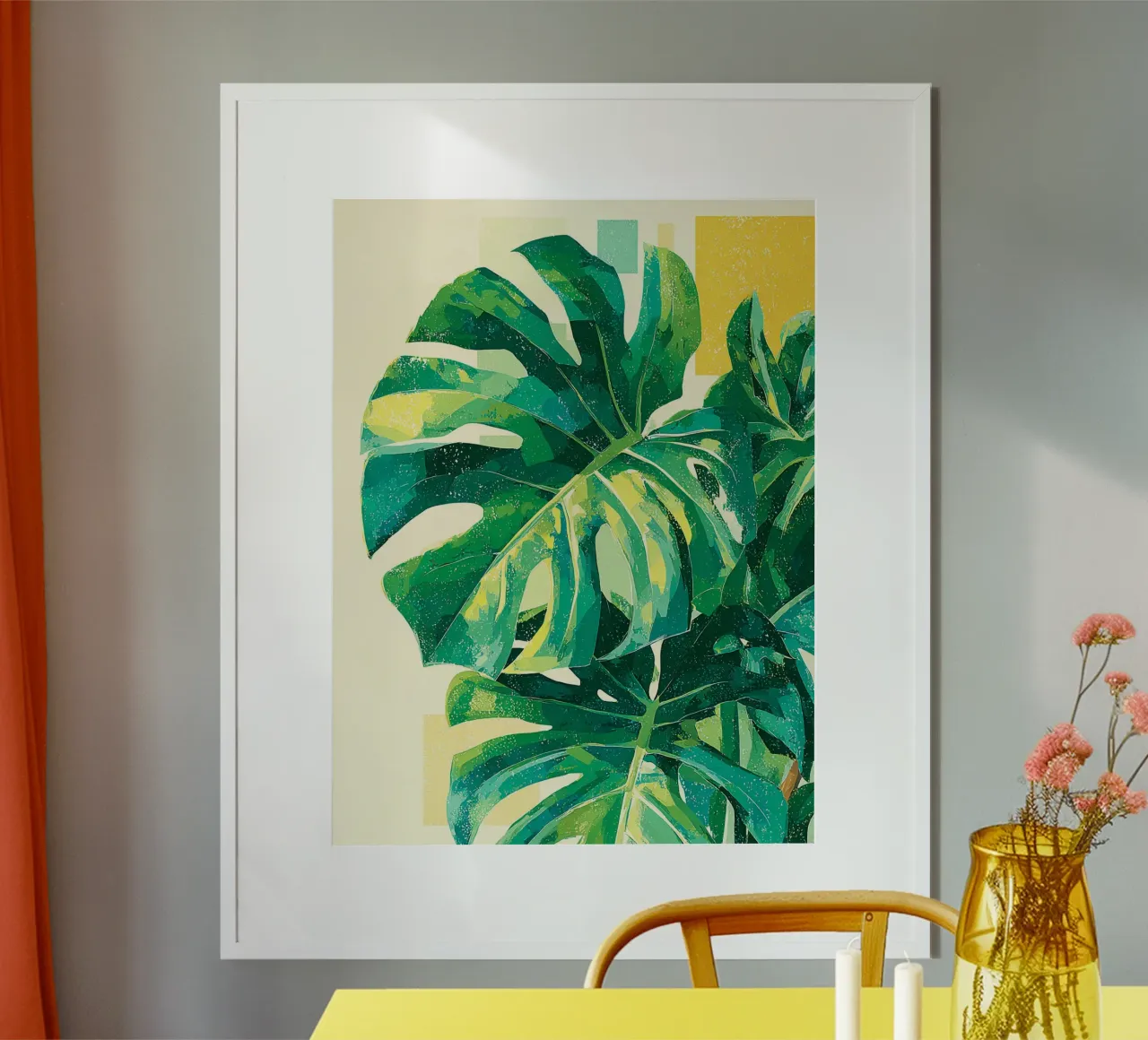 Leaves Tropical F poster con telaio in plastica da Mateo