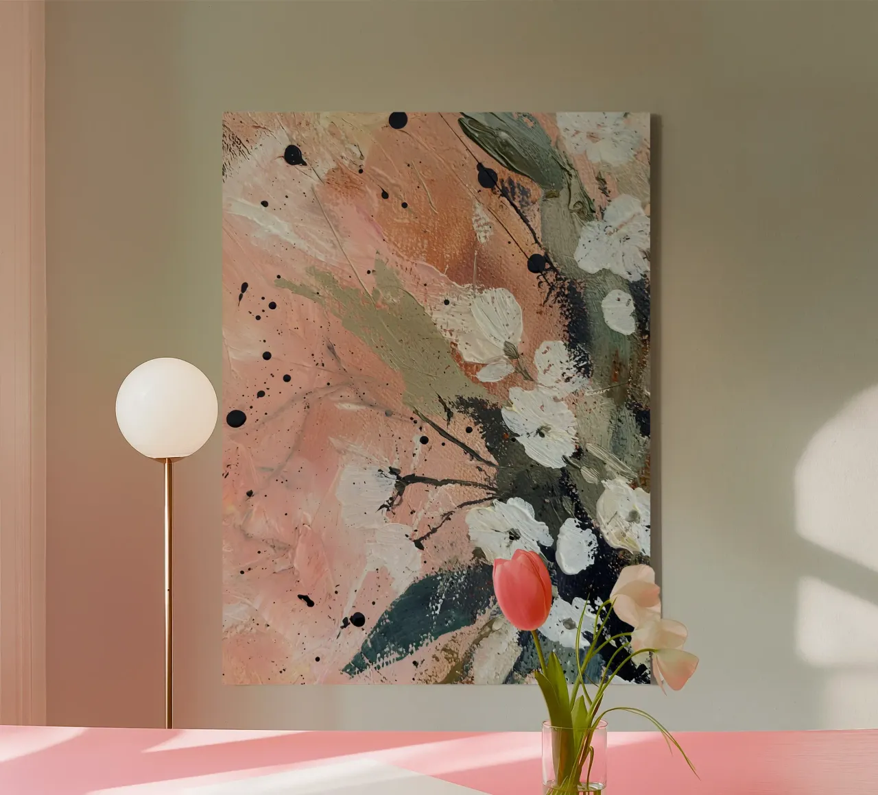 Abstract Painted Flowers tela con Cornice a cassetta da Gypsy Galleria