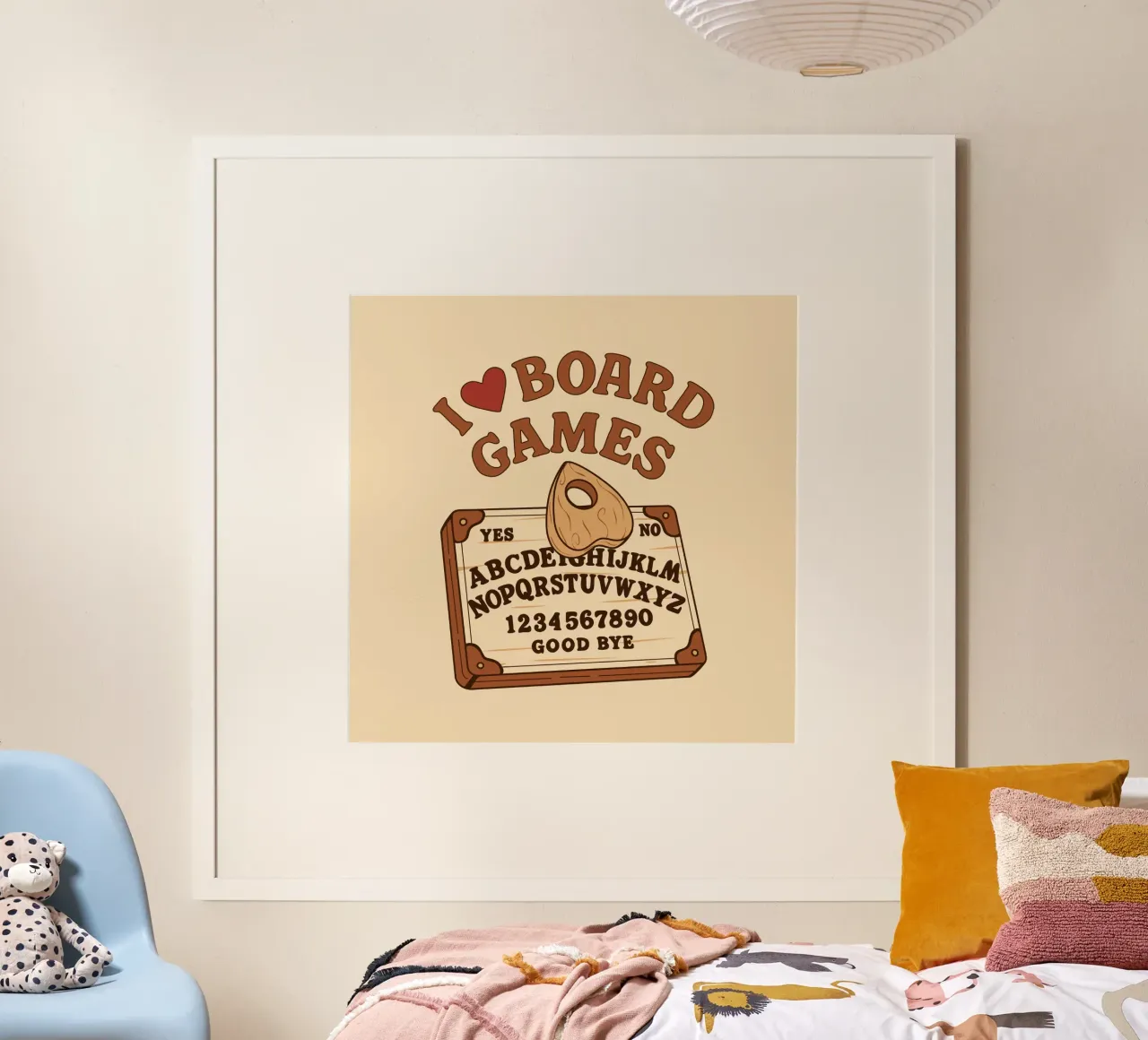 Me encantan los juegos de mesa poster con marco de madera de Loobs