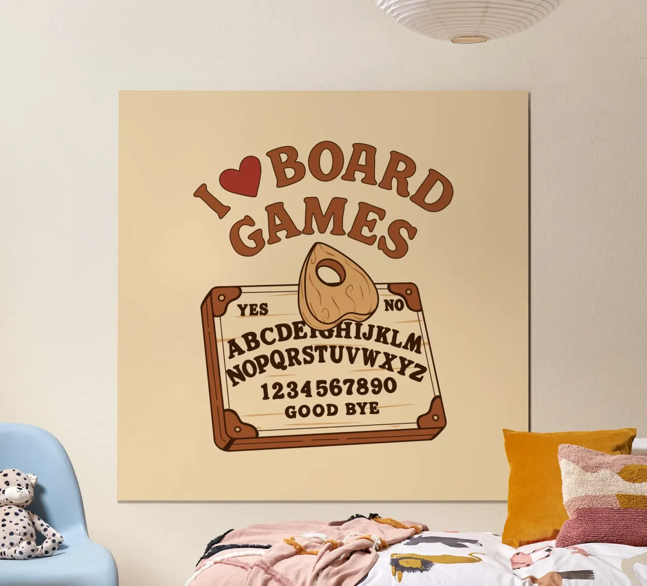 Me encantan los juegos de mesa poster con marco de madera de Loobs