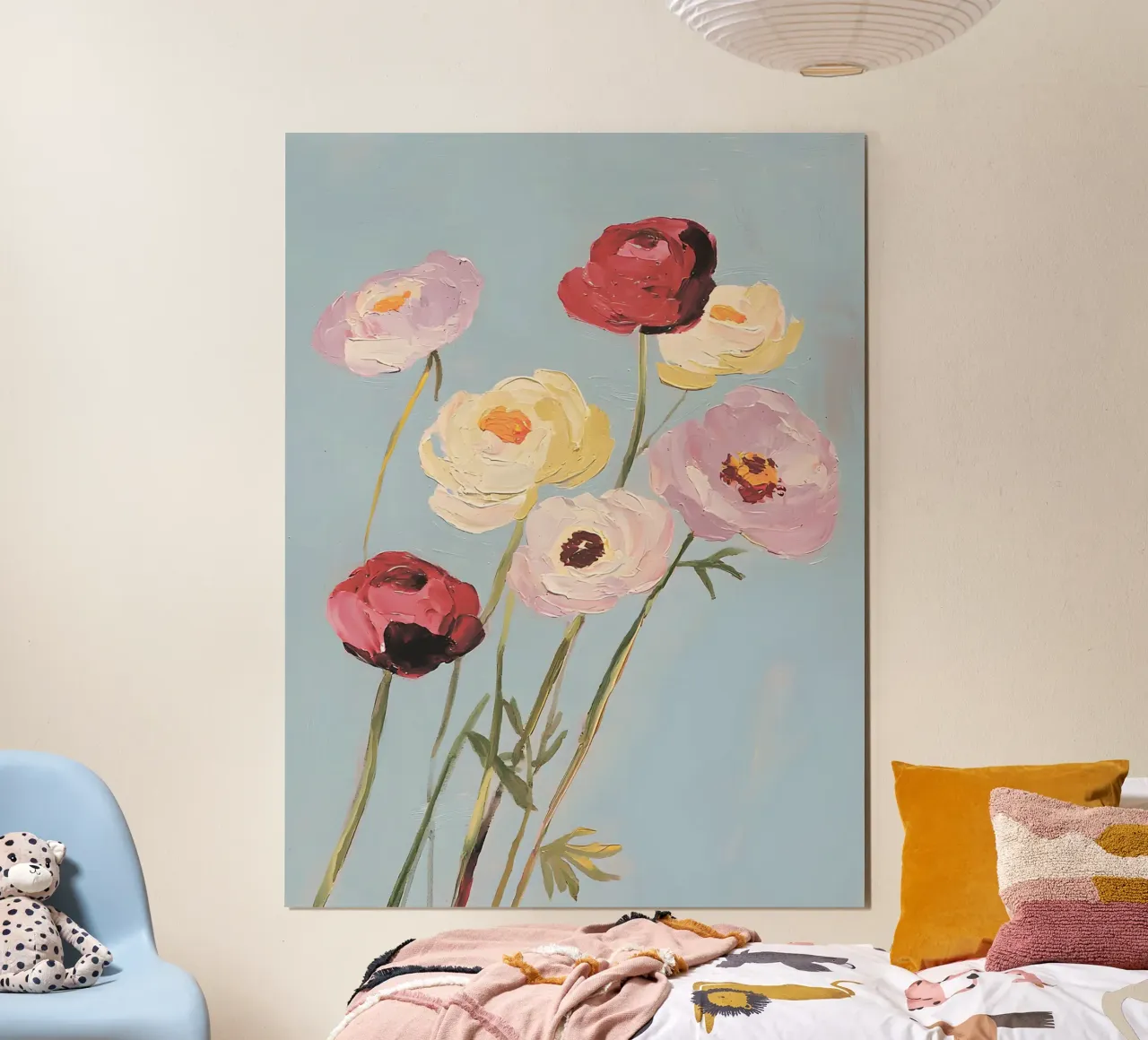 Painted Flowers poster con telaio in alluminio da Gypsy Galleria