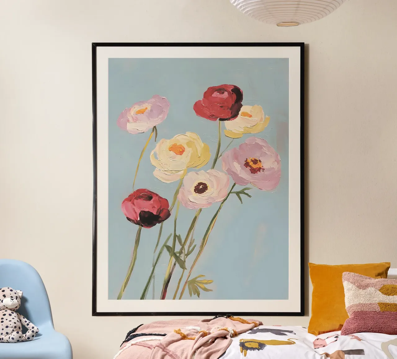 Painted Flowers poster con telaio in alluminio da Gypsy Galleria