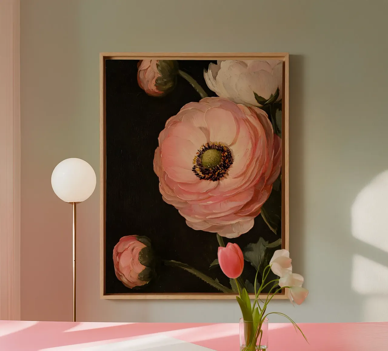 Peony Close Up canvas met Baklijst van Gypsy Galleria