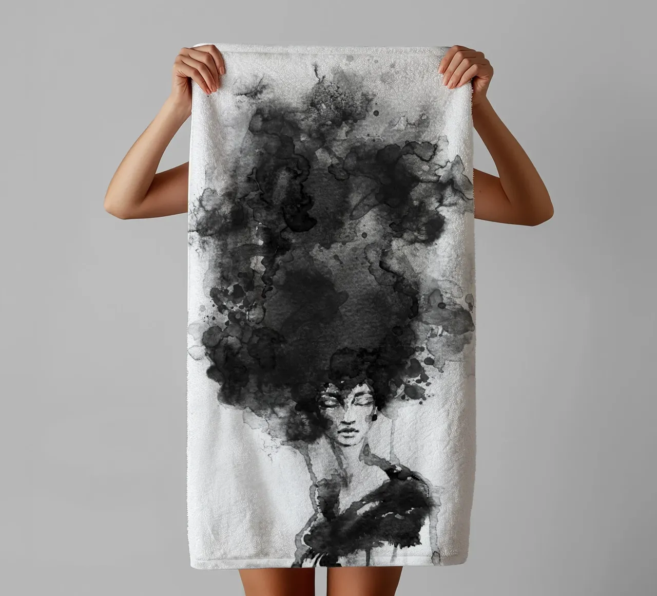 Head in the Clouds asciugamano da bagno da Graphite