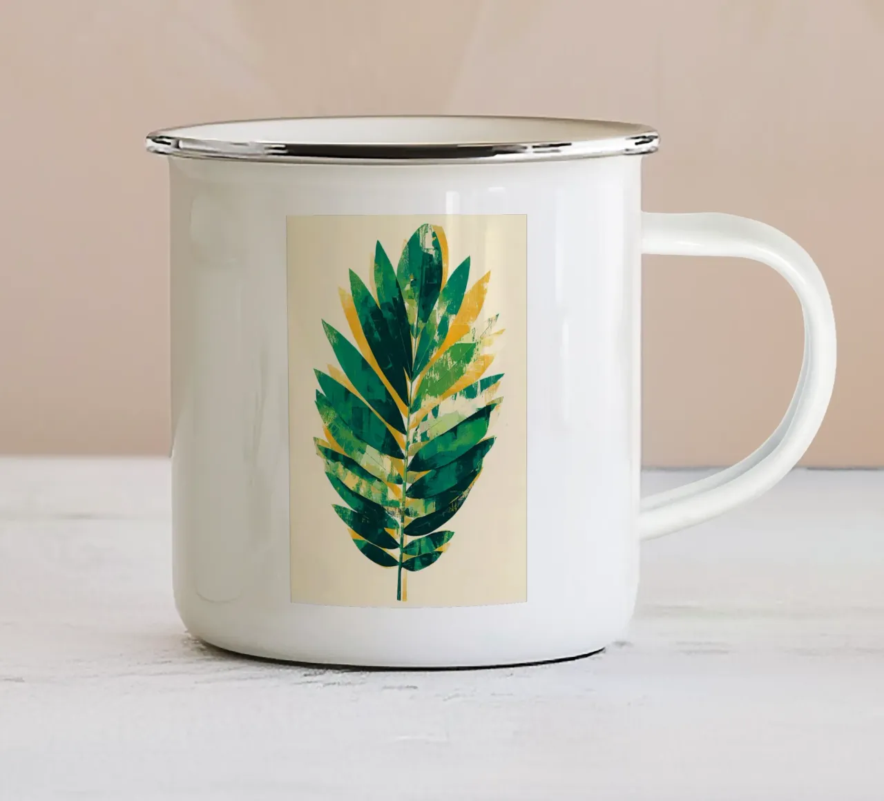Palm Tropical B tazza in smalto da Mateo
