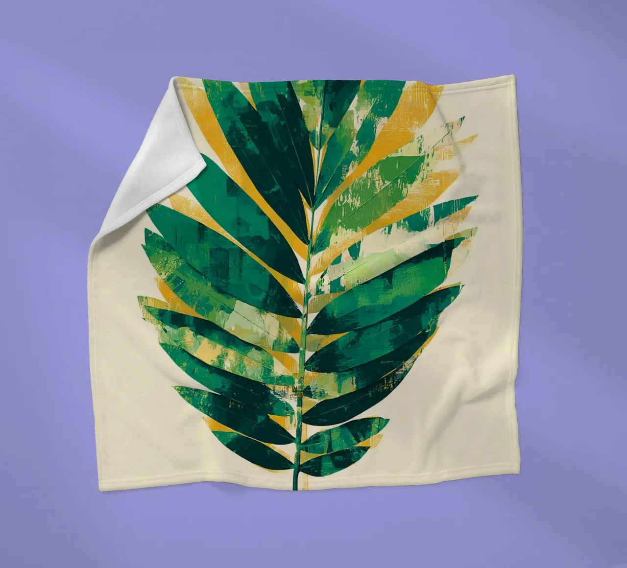 Palm Tropical B fleece blanket by Mateo