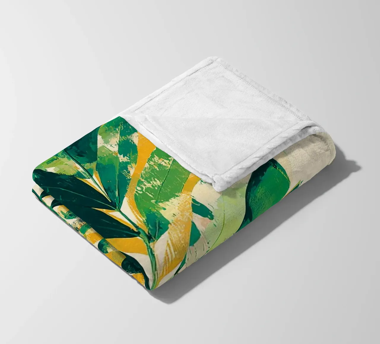 Palm Tropical B fleece blanket by Mateo
