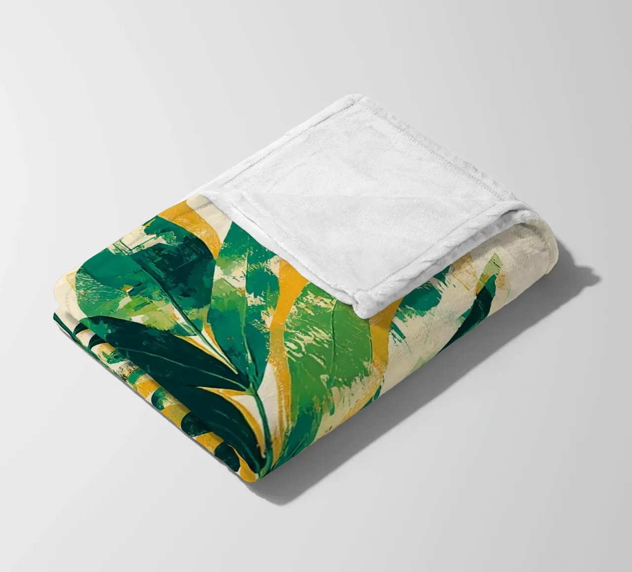 Palm Tropical B fleece blanket by Mateo