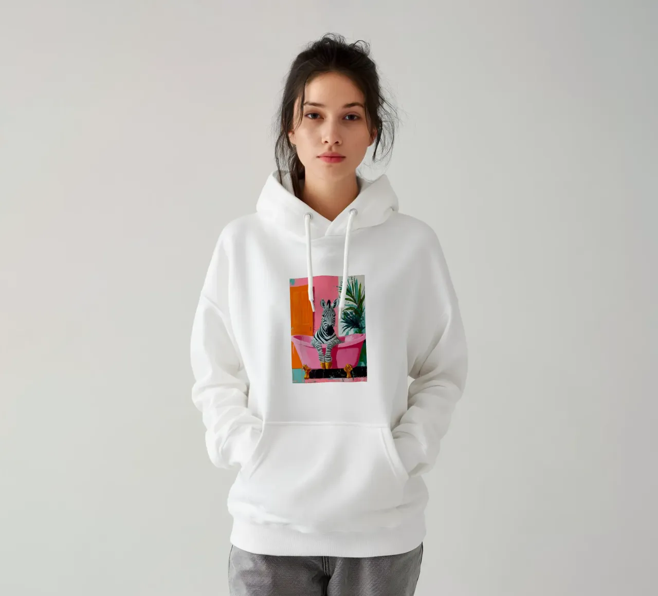Cebra en el baño sudadera con capucha de Justyna Jaszke JBJart