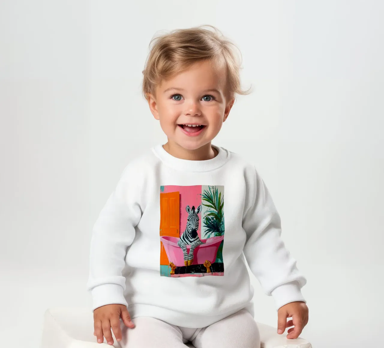 Cebra en el baño sudadera de bebé de Justyna Jaszke JBJart