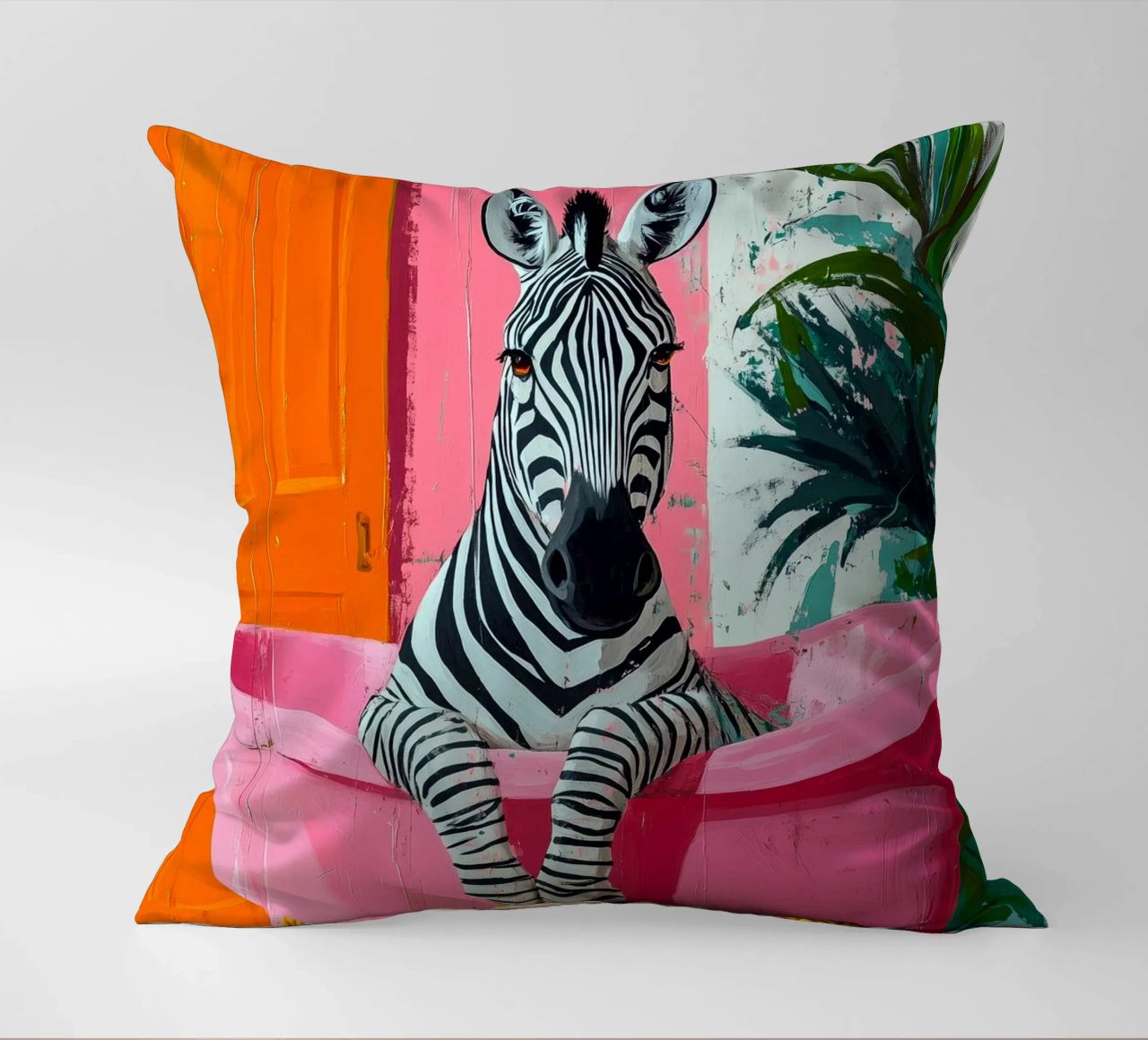 Zebra in bagno cuscino da Justyna Jaszke JBJart