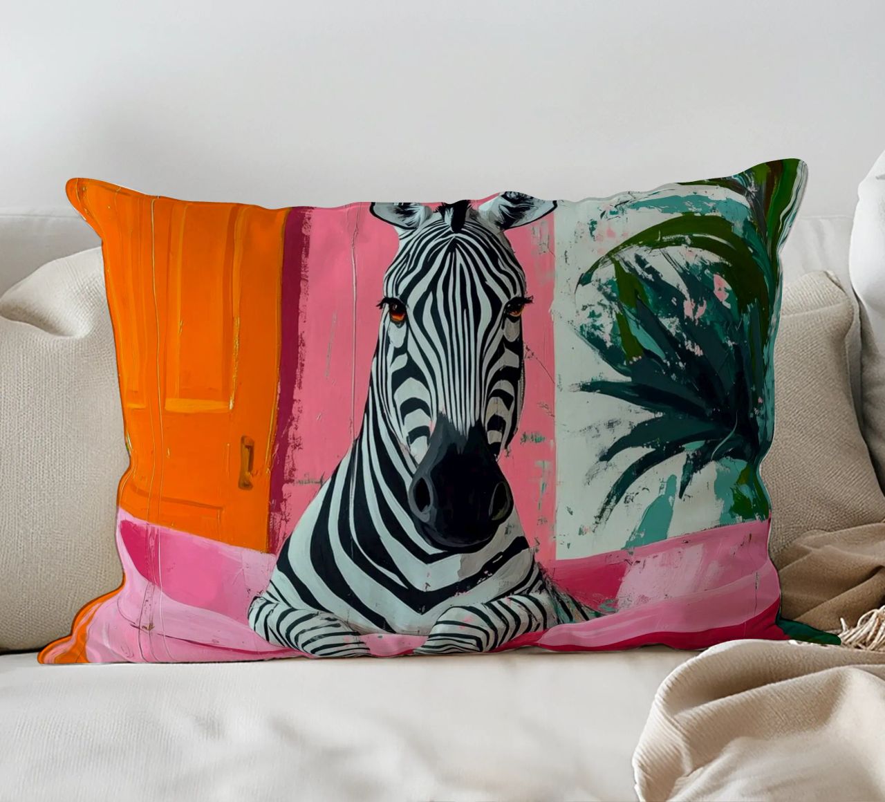 Zebra in bagno cuscino da Justyna Jaszke JBJart
