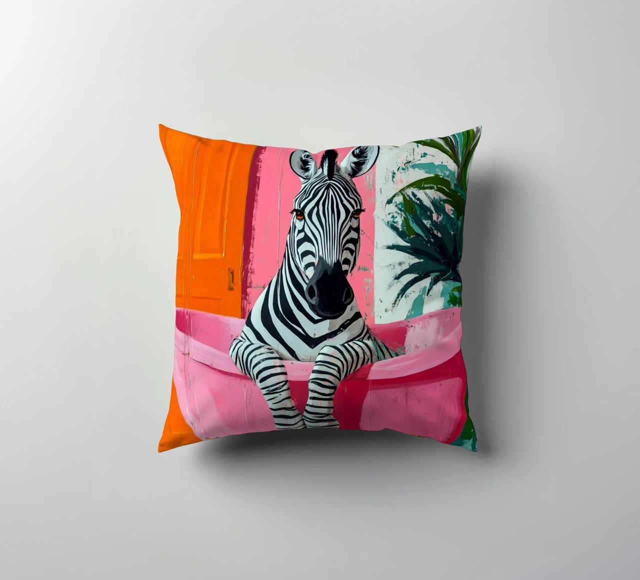 Zebra in bagno cuscino da Justyna Jaszke JBJart