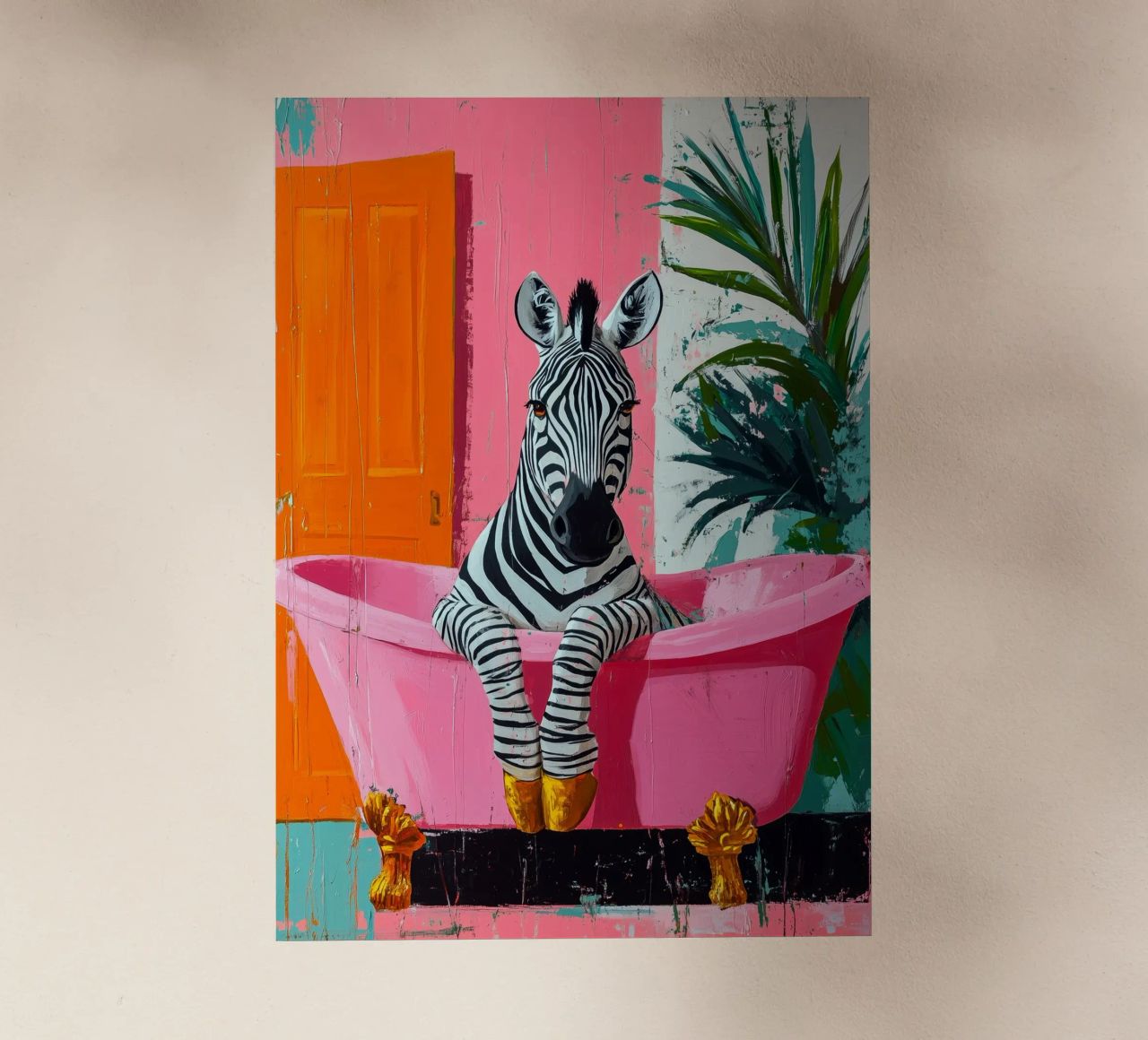 Zebra in bagno pellicola backlit da Justyna Jaszke JBJart