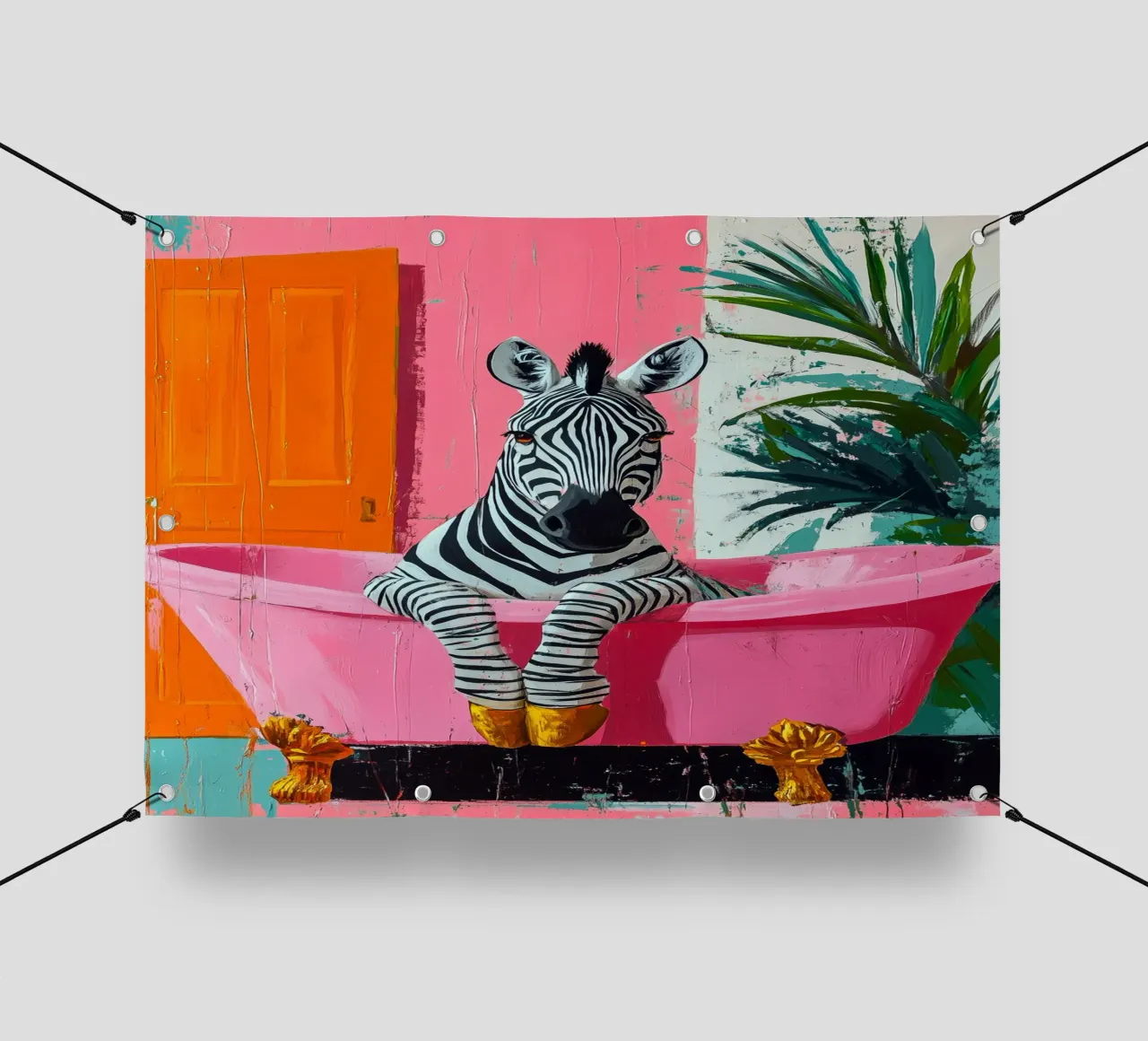 Zebra in bagno telo in pvc da Justyna Jaszke JBJart