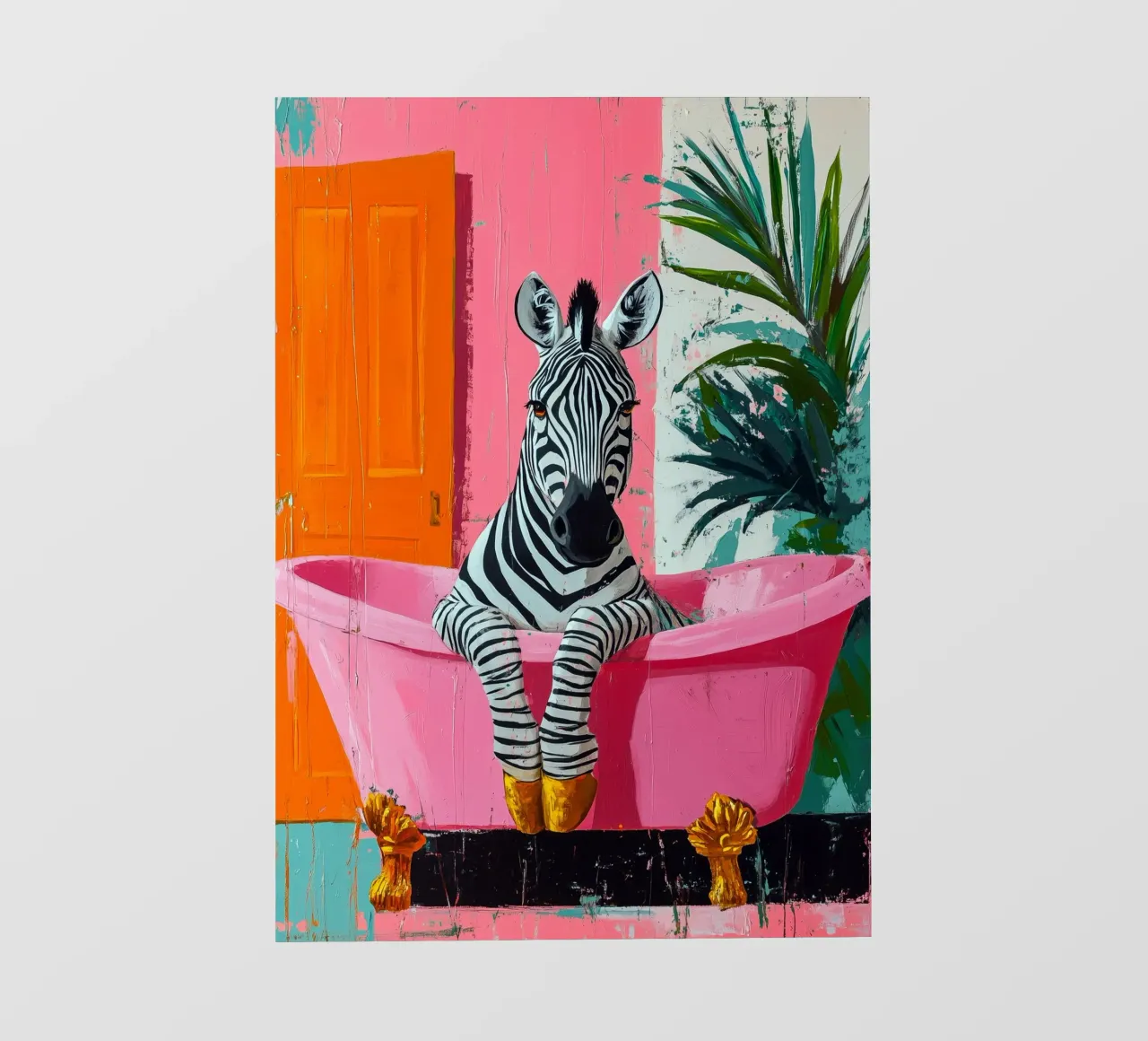 Zebra in bagno telo in pvc da Justyna Jaszke JBJart