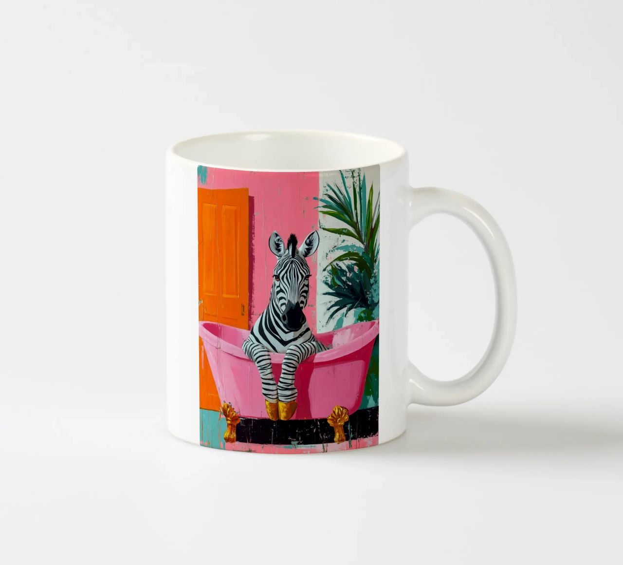 Zebra in bagno tazza in ceramica da Justyna Jaszke JBJart