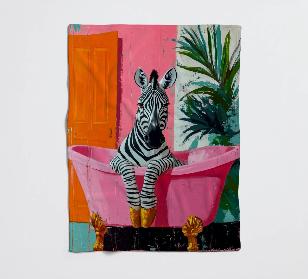 Zebra in bagno coperta in pile da Justyna Jaszke JBJart