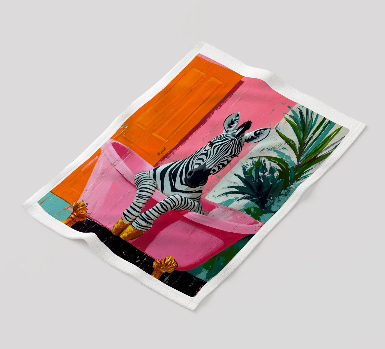 Zebra in bagno coperta in pile da Justyna Jaszke JBJart