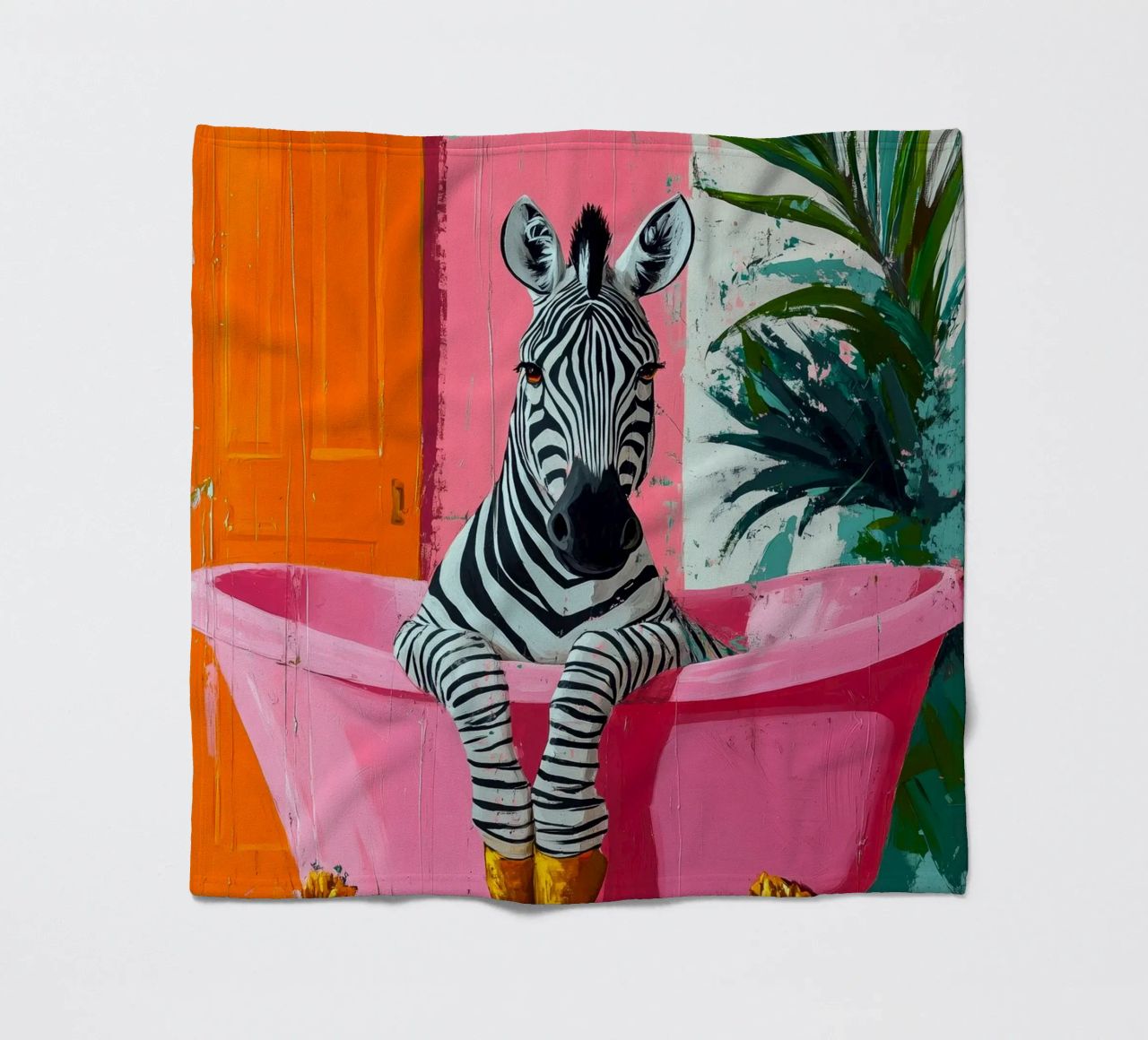 Zebra in bagno coperta in pile da Justyna Jaszke JBJart