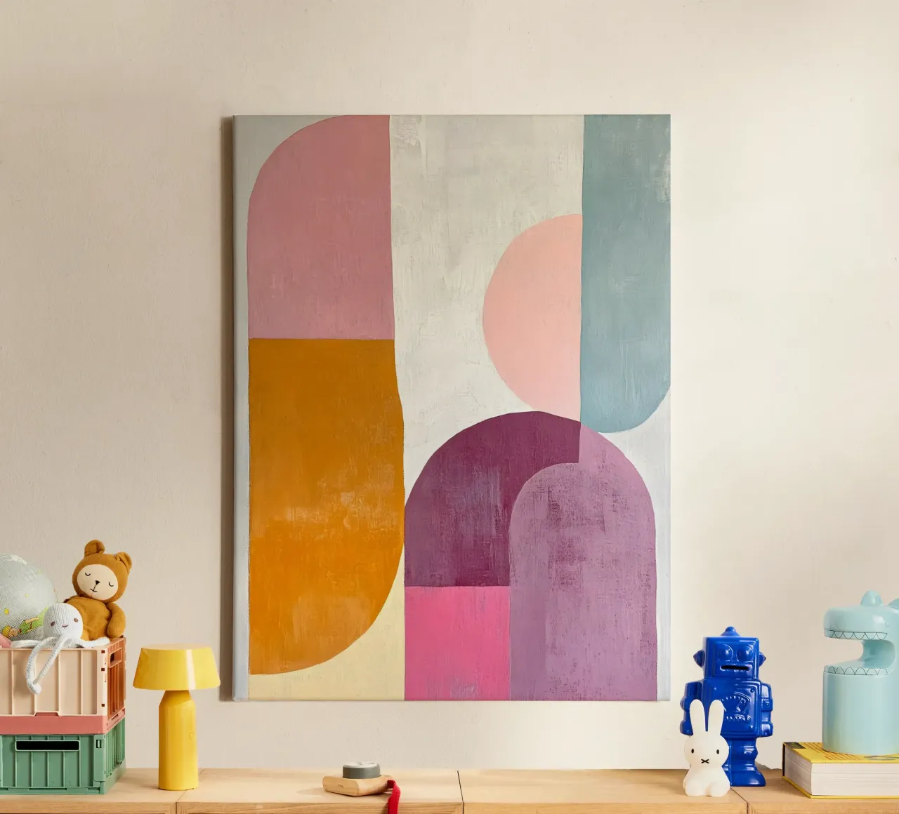 Pastel Abstract tela con Cornice a cassetta da Gypsy Galleria