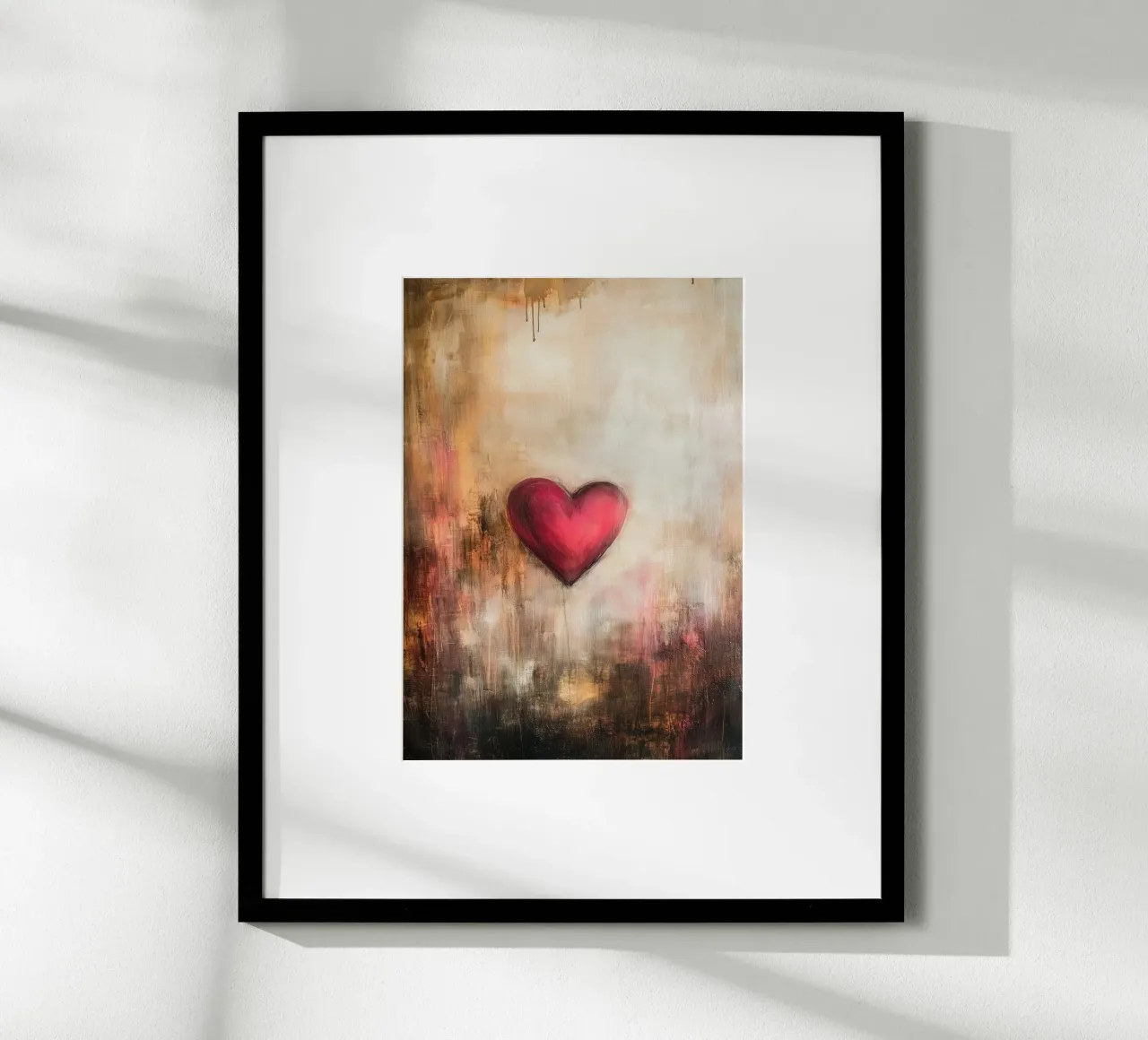 Il mio cuore poster con telaio in legno da Justyna Jaszke JBJart