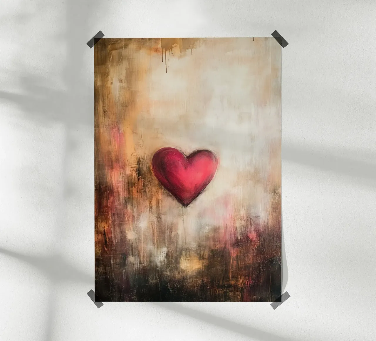 Il mio cuore poster con telaio in legno da Justyna Jaszke JBJart