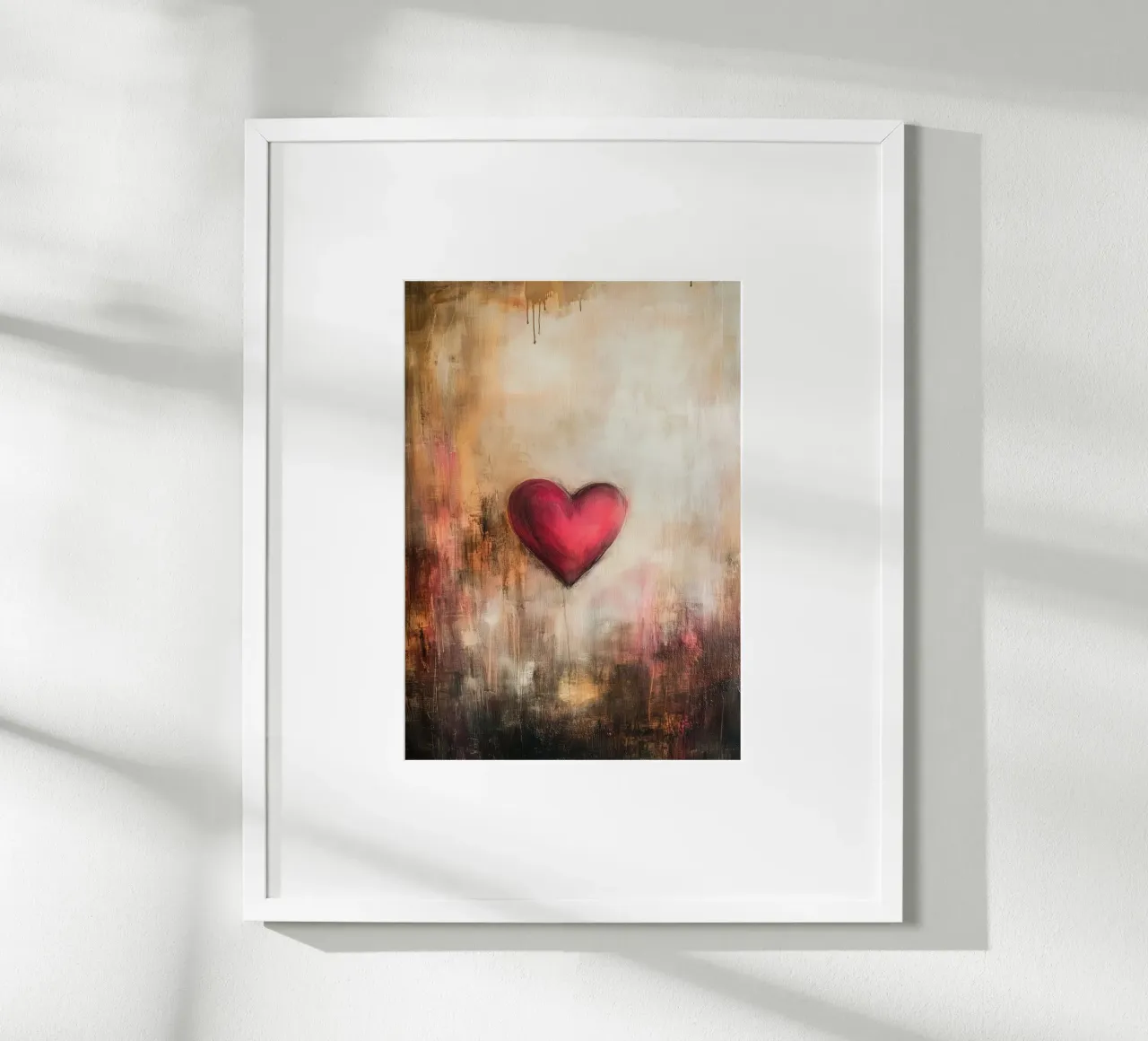 Il mio cuore poster con telaio in legno da Justyna Jaszke JBJart