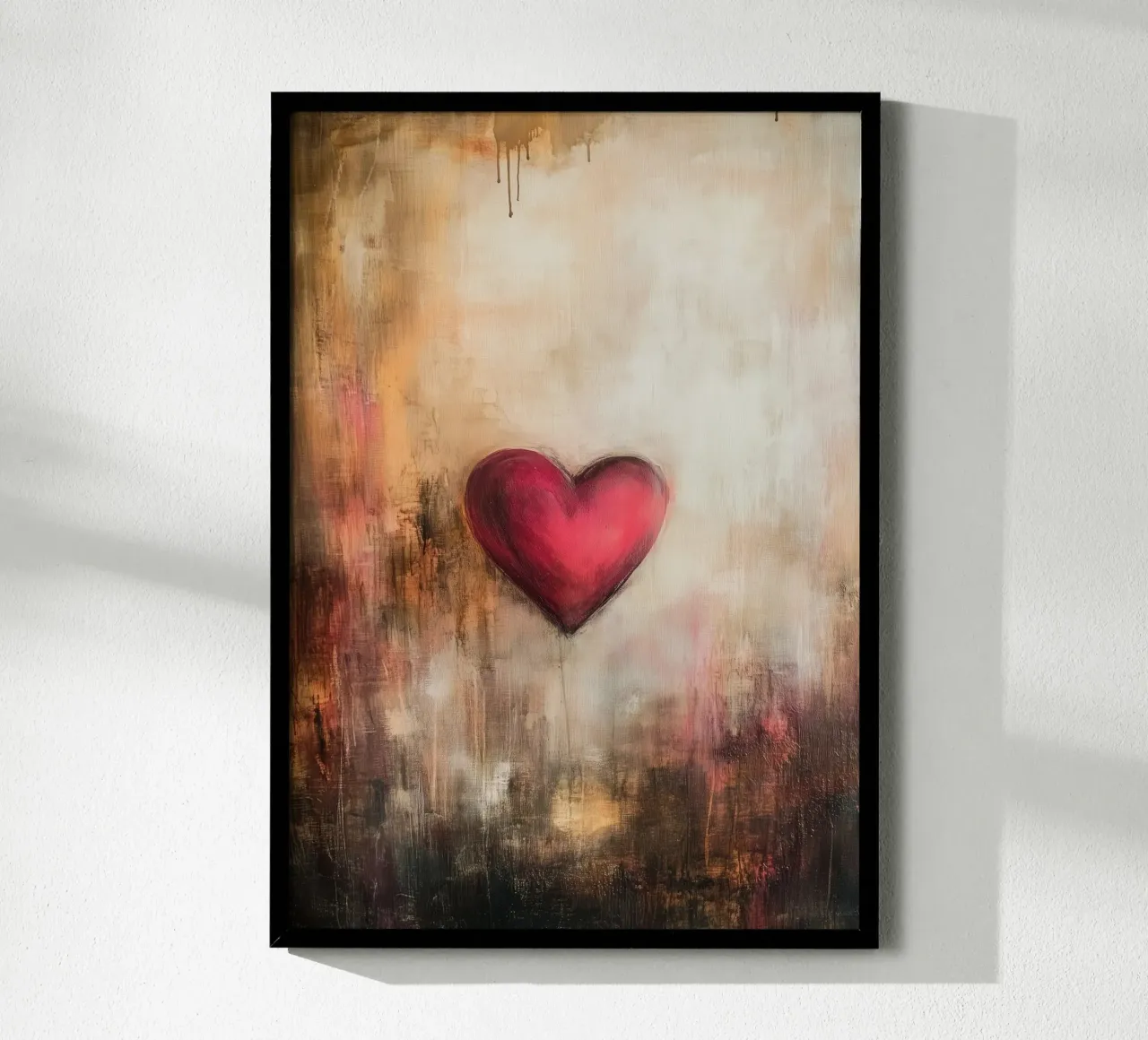 Il mio cuore poster con telaio in legno da Justyna Jaszke JBJart