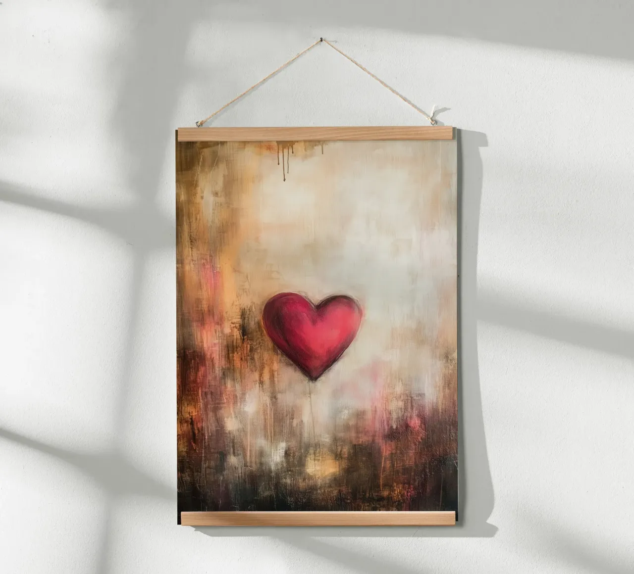Il mio cuore poster con telaio in legno da Justyna Jaszke JBJart