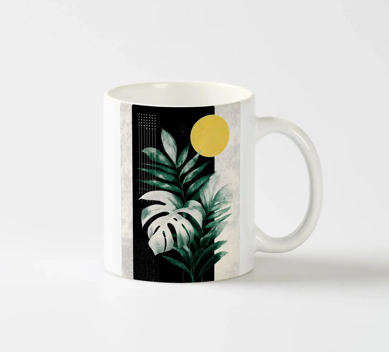 Leaves Tropical Palm Monstera B tazza in ceramica da Mateo
