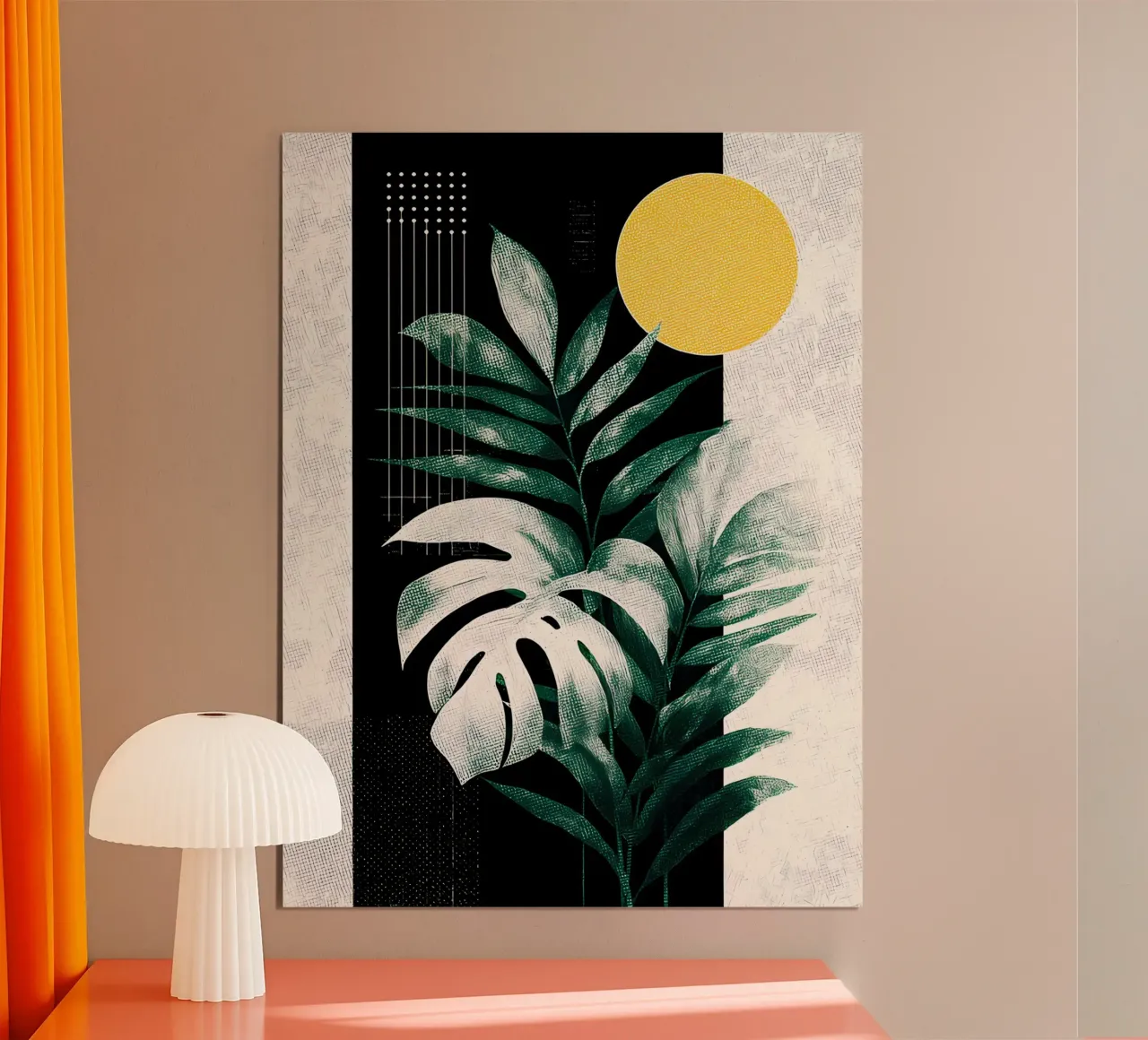 Leaves Tropical Palm Monstera B poster con telaio in legno da Mateo