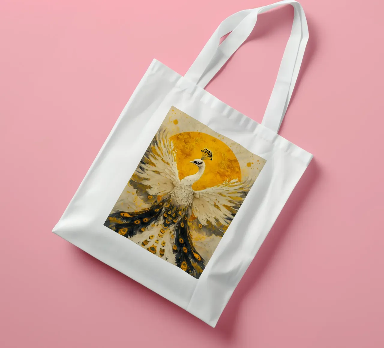 Pavone d'oro borsa in juta da Justyna Jaszke JBJart