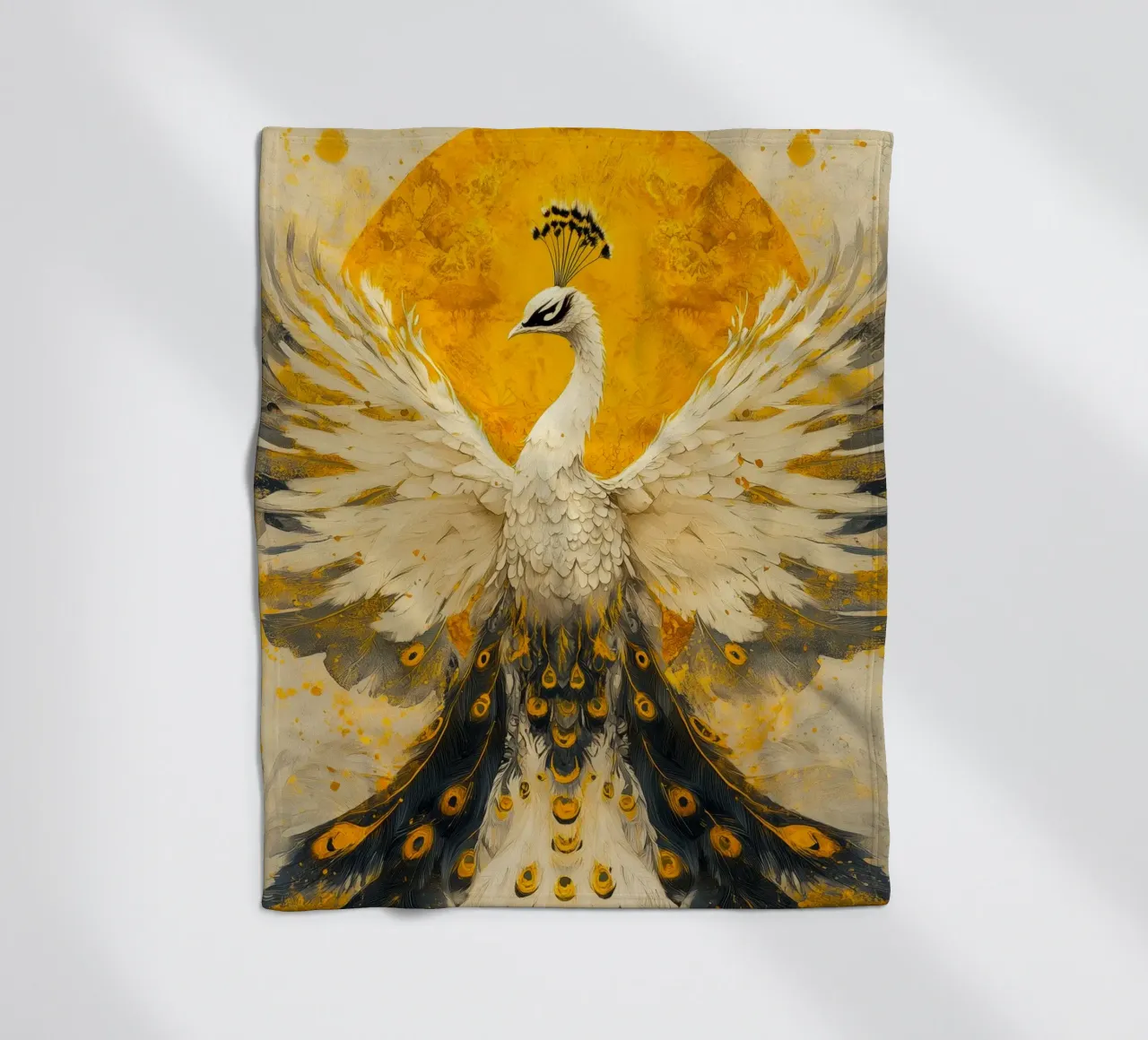 Pavone d'oro coperta in pile da Justyna Jaszke JBJart