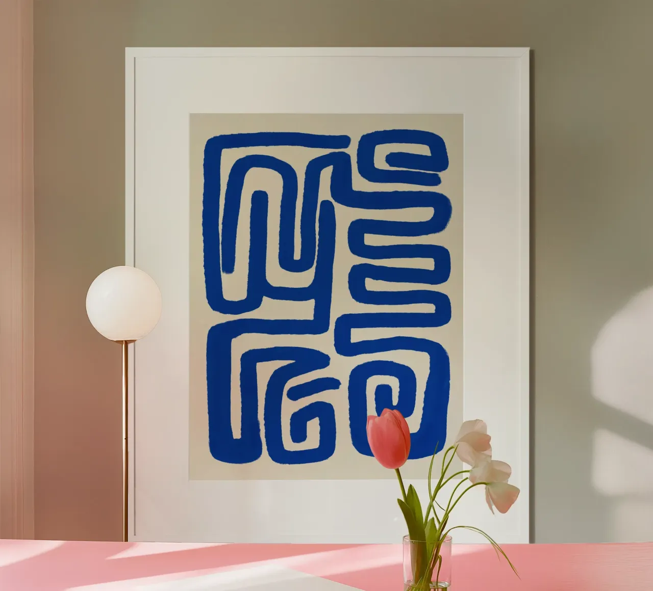 Blaue Linie Kunst 03 Hahnemühle von Little Dean