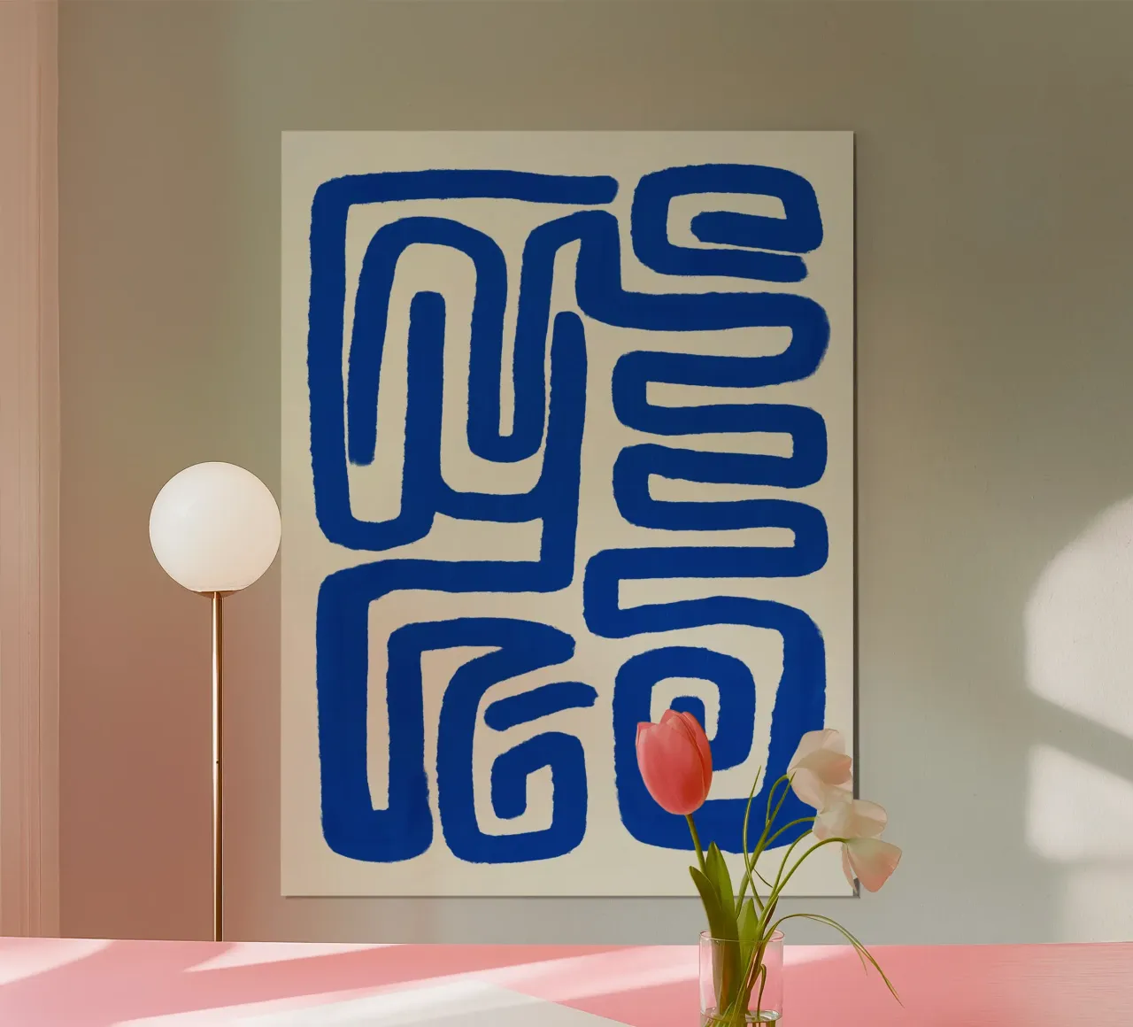 Blaue Linie Kunst 03 Hahnemühle von Little Dean